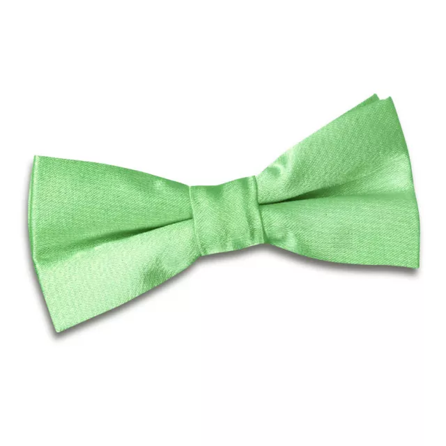 DQT Satin Plain Solid Lime Green Communion Page Boys Pre-Tied Bow Tie