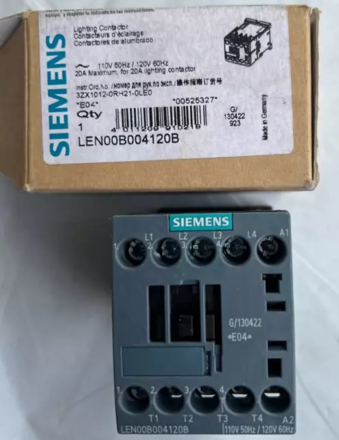 NEW - SIEMENS LEN00B004120B Lighting Contactor - FREE SHIPPING
