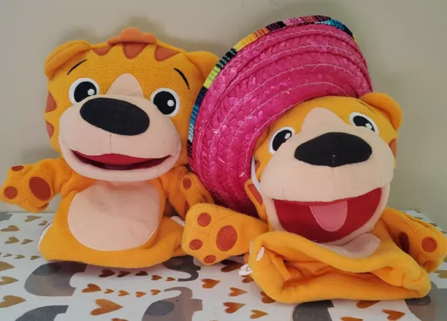 Lot of Two Baby Einstein Lilly Tiger Hand Puppet including Sombrero 🐯