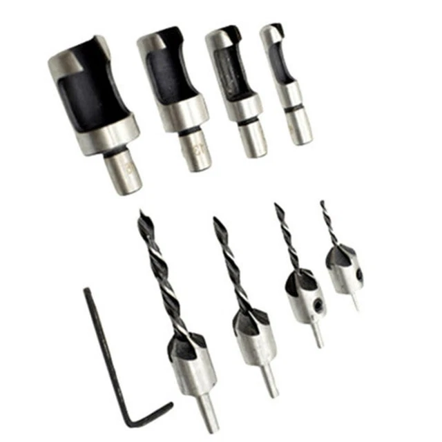 8pcs Countersink Drill Bit Set Screw Woodworking Chamfer Tool Quick Change Set