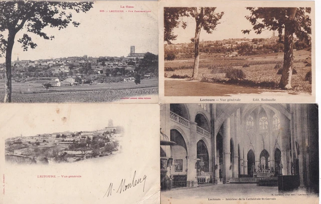LOT DE 4 cartes postales anciennes postcards LECTOURE GERS EUR 2,76 ...