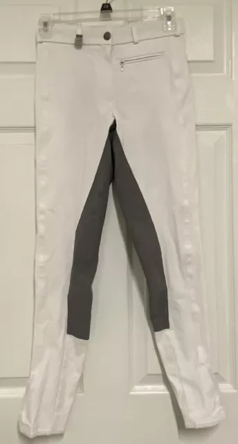 Pikeur Laguna Full Seat Riding Breeches Pants White Gray Dressage Equestrian 34