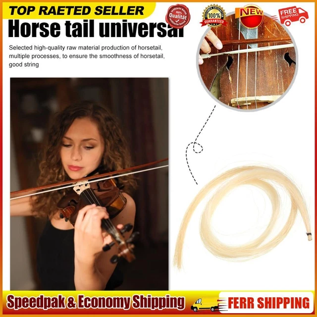 2 Hank Universal Yellow+White Stallion Horse Hair for Violin Bow Instrument Part