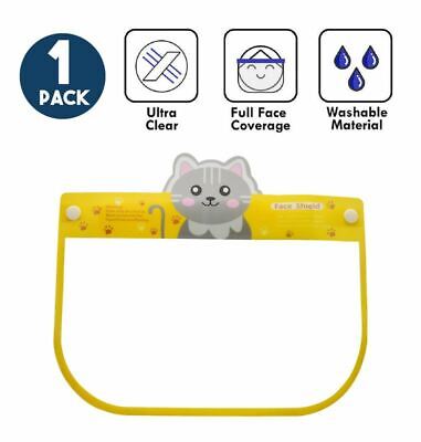 Kids Face Shield Safety Cover Guard Reusable Full Protection Visor Meow 1 Pack