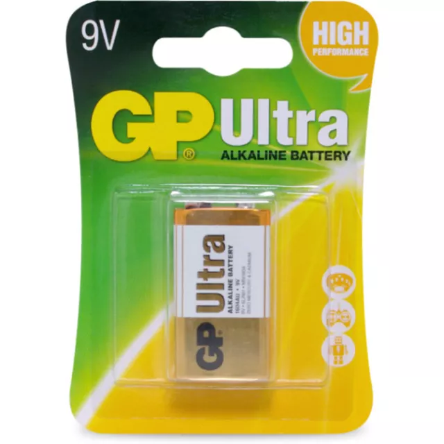 GP 1604AU  9V Ultra Alkaline Battery Single Card Type: 9V Ultra Alkaline 9V