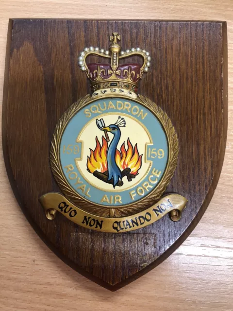 OLD RAF 159 Squadron Station Plaque Shield Crest Badge Royal air Force ...