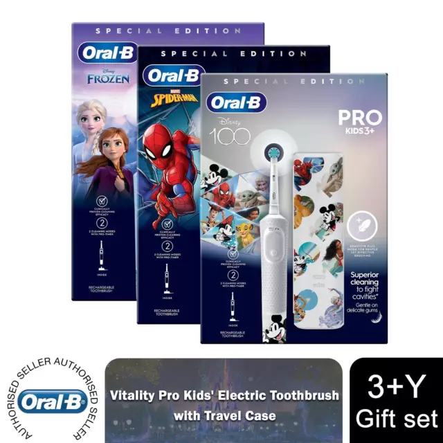 Oral-B Vitality Pro Disney-Themed Electric Toothbrush Gift Set for Kids, 3+Y
