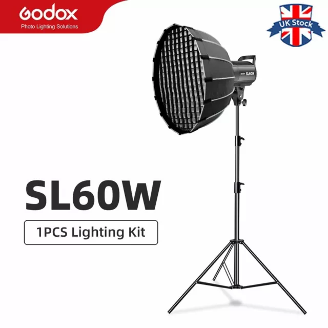 Godox 60W SL-60W LED Video light  Lampe+90cm Deep Quick Set-up softbox+2m stand