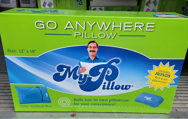 Brand New My Pillow Go Anywhere Pillow Daybreak Blue 12x18