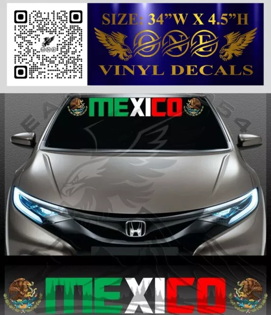 Mexico Flag Decal Mexican Eagle Flag Car Decal Sticker Set of 2 R&L #319