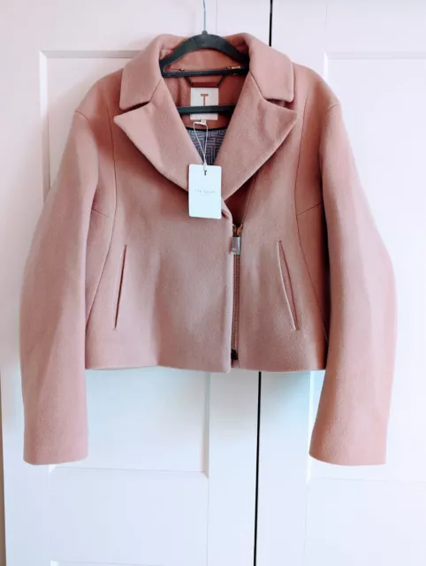 Ted baker dusty pink on sale leather jacket