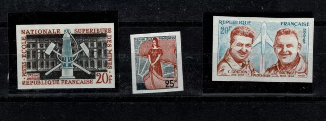 timbres français -   Lot de 3 timbres non dentelés de 1959