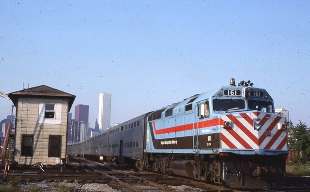 RTA METRA Railroad Train Tower Highliners CHICAGO IL Original 1987 Photo Slide