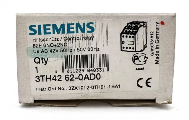 Siemens Hilfsschütz 3TH42 62-0AD0 3TH4262-0AD0 -unused/OVP- 2