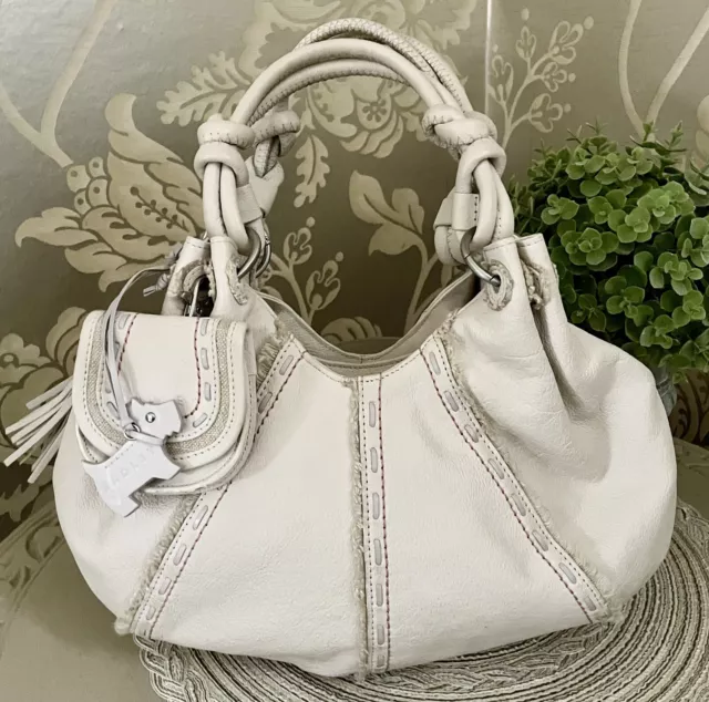 ⭐️RADLEY Ladies Leather Hobo Style Grab Bag, Cream, Small Excellent Condition⭐️