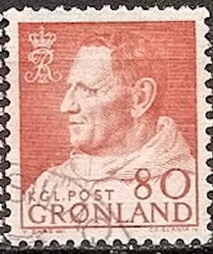 Greenland #Mi57 Used 1963 King Frederick IX [61 YT48]