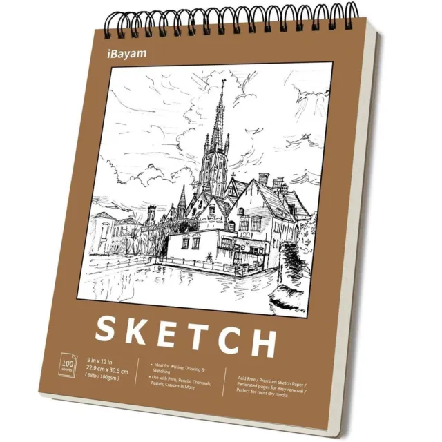 Sketch Book 5.5x8.5 - Small Sketchbook for Drawing - Spiral Bound Art  Sketch Pad, Pack of 2, 200 Sheets (68 lb/100gsm), Acid-Free Drawing Paper  for