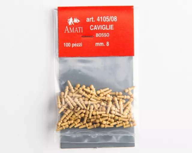 Caviglie in legno bosso 8 mm (100 pz) AM4105-08 - amati modellismo