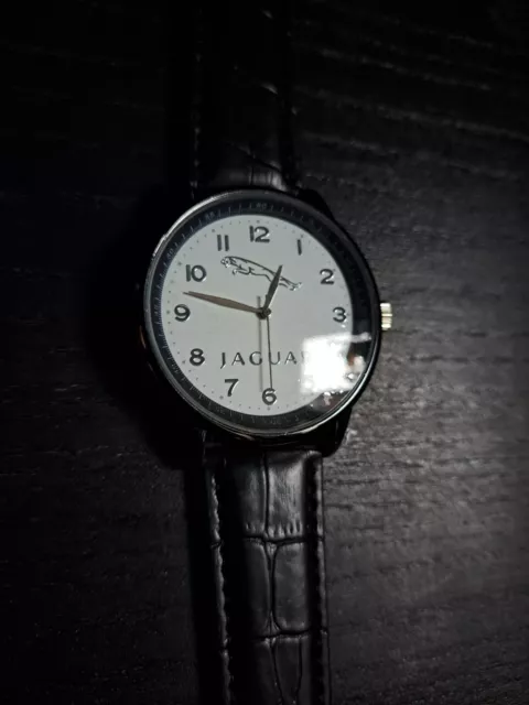 Jaguar Strap Watch Black leather strap.Brand new white Face.