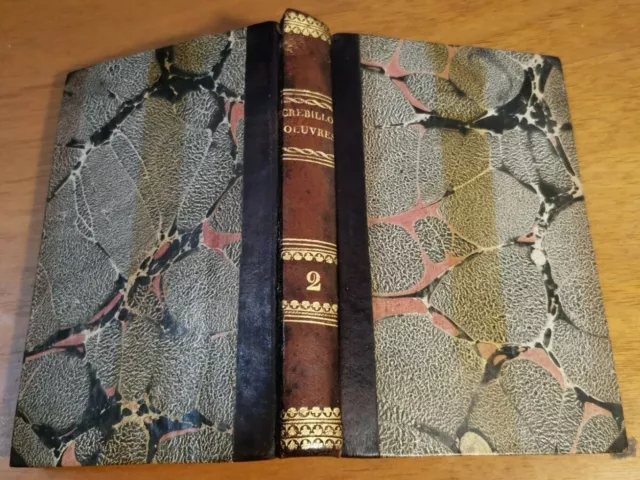 OEUVRES di Crebillon Volume II Didot 1802 libro antico teatro francese vintage