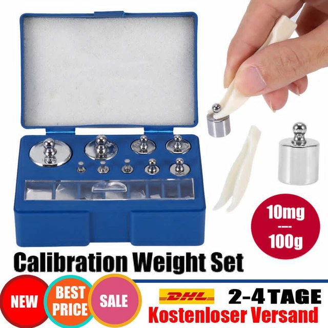 17Pcs Prüfgewicht Eichgewichte Set 10mg bis 100g Kalibriergewichte good