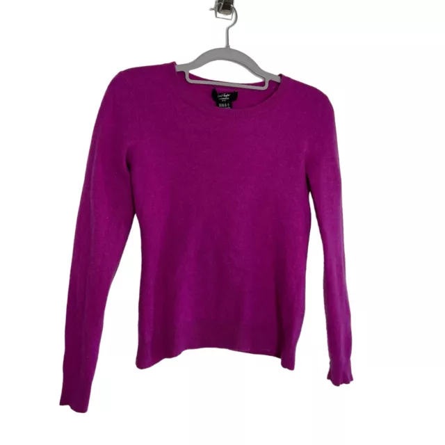 Lord and Taylor Womens Petite Medium 100% Cashmere Sweater Purple Crewneck