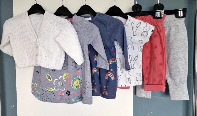 Baby Girls Clothes Bundle Age 3-6 Months.Dresses&Leggins. Used.6 pieces.