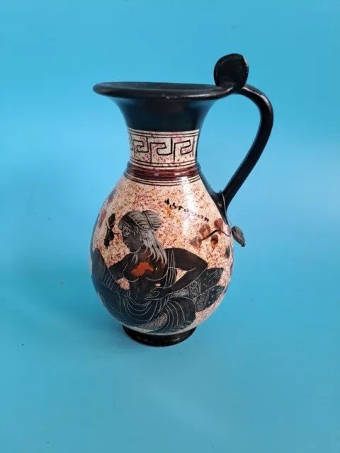 Griechische im Antikstil Keramik Vase Greek Copy Handmade Schwarz H= 17,5cm