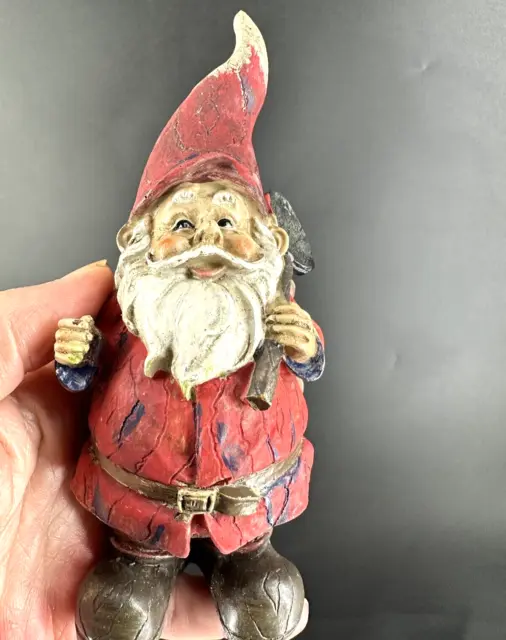 VTG GNOME Elf 6"  Fairy Garden Ornament indoor/outdoor Figure dwarf Red Blue