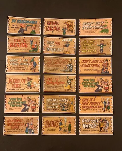 Scanlens Wacky plaks , vintage 1960s , lot of 18, very good