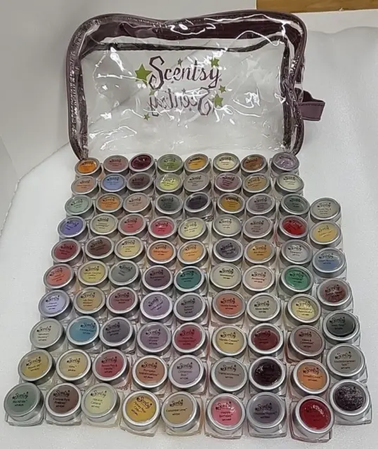 SCENTSY LOT OF 87 Mixed Assorted MINI TESTERS Wax Melts Consultant Samples w Bag