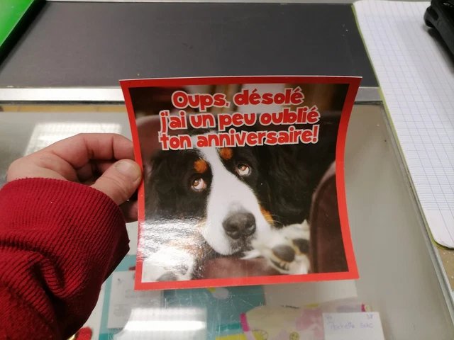 CARTE DESSIN CHIEN, oups désolé j'ai un peu oublié ton anni EUR 3,00
