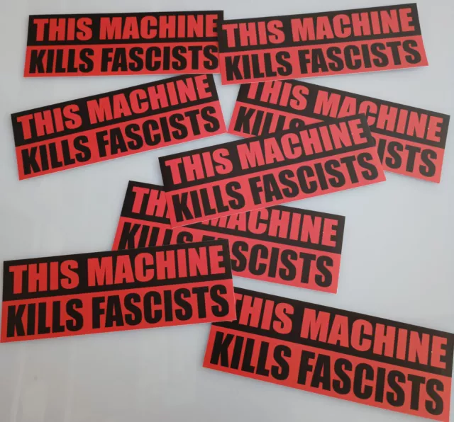 THIS MACHINE KILLS FASCISTS -OUTDOOR Aufkleber red/black/ / Sticker bike punk
