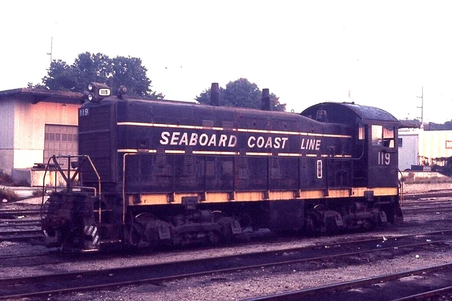 ORIGINAL EKTACHROME RAILROAD SLIDE SCL SEABOARD COAST LINE 119 ex ACL Atlantic