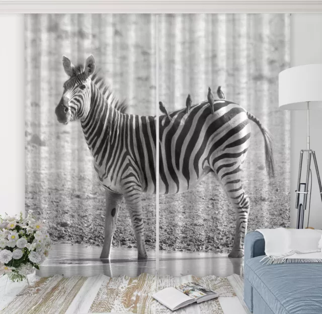 3D Zebra Bird ZHUA4408 Animal Photo Curtain Window Blockout Fabric Amy 2023