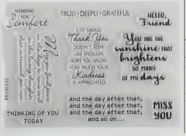 Friends Sentiment Words Silicon Transparent Stamp Seal Card Making UK stocked