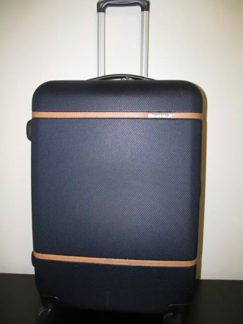 Samsonite Luggage 26" Check In Black Spinner with British Saddle Accents, NWT
