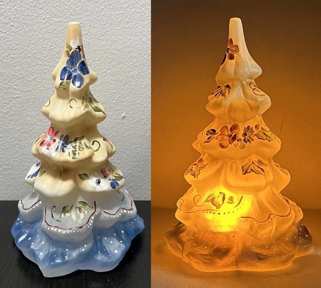 FENTON CRYSTAL GLASS Christmas Faded Glory Patriotic Tree LE 20/32 M