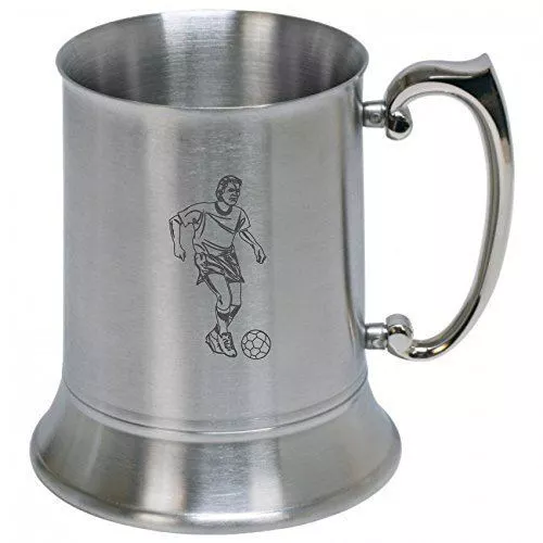 Personalised Engraved Football Stainless Steel Tankard st16