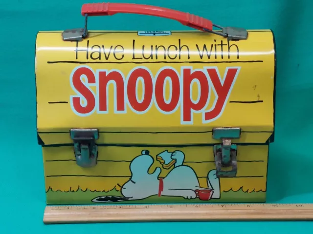 Vintage 1968 Thermos King Seeley Have Lunch with Snoopy Metal Lunchbox