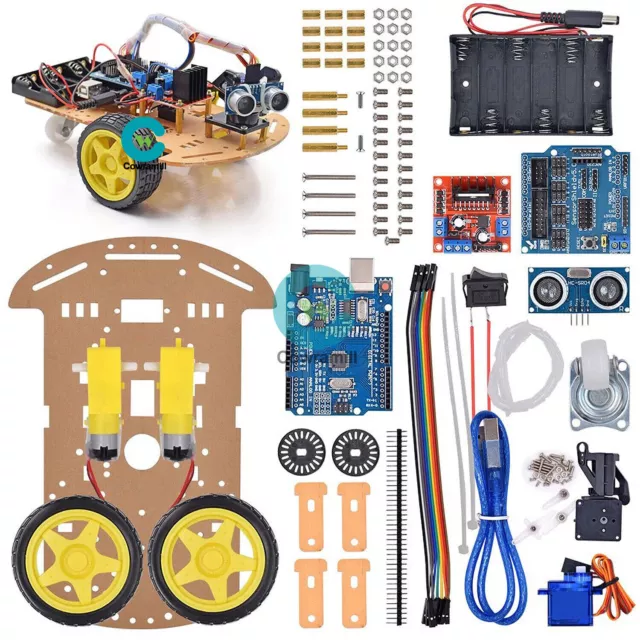 Smart Car Tracking Motor Smart Robot Car Chassis Kit 2WD Ultrasonic Arduino MCU