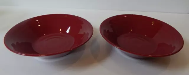 VINTAGE Pier 1 Set of 2 Rose-Red Cereal Soup Bowls - Made in Japan Japon 6.75"