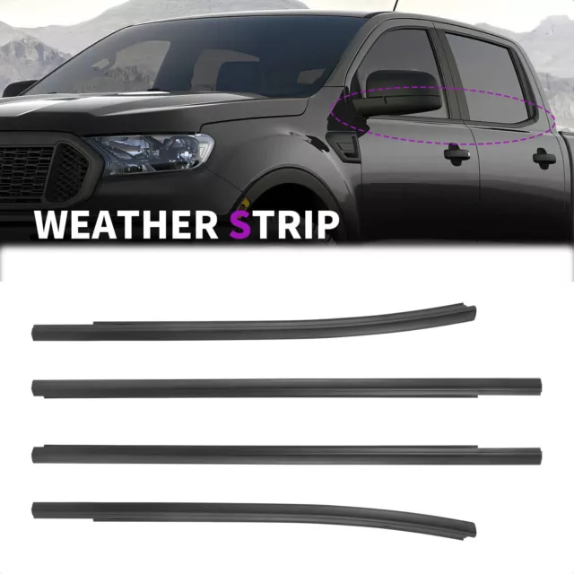 4Door Outer Window Seals Weather Strip Fits For Ford Ranger Px Xlt 2012 -2021