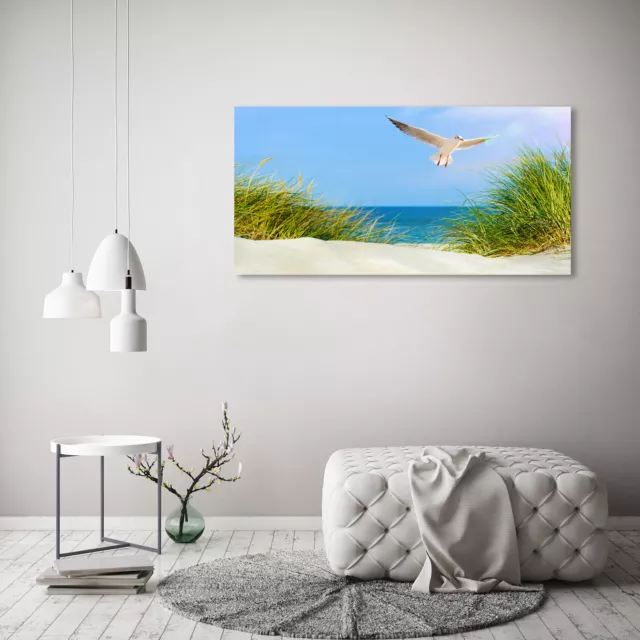 Tulup Image Sur Toile Tableau Imprimé 120x60cm - Mouette Sur La Plage 2