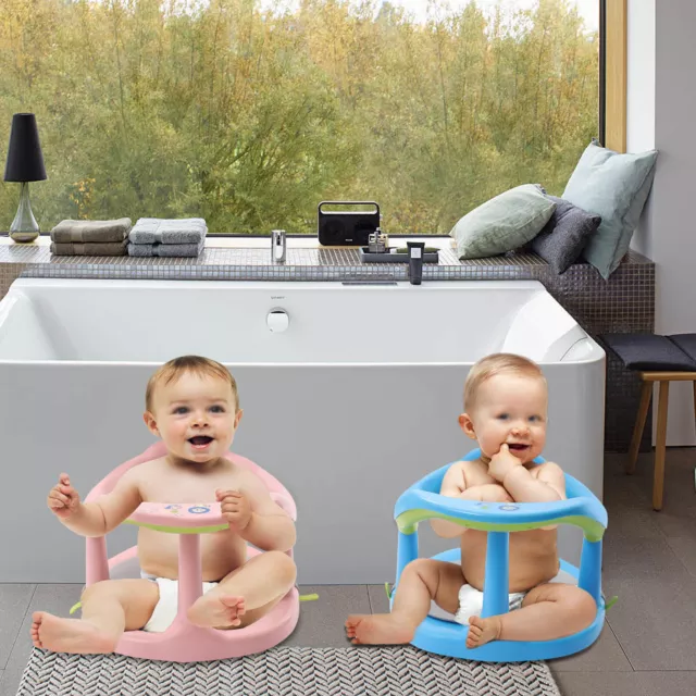 Baby Bath Seat Chair Tub Bath Tub Ring Seat Safety Chair w/Anti-Slip Suction Cup