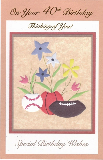 Birthday Card with Envelope 40th