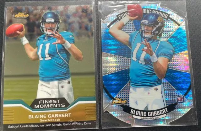 2 Blaine Gabbert 2011 Topps Finest Moments and Atomic Blue Refractor RC #100