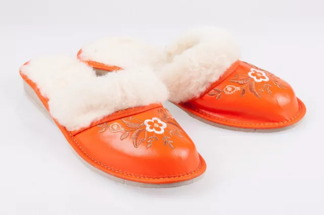 Lady Women Sheepskin Eco Leather Slippers Wool Shoes Size 3 4 5 6 7 8 Flip-Flop
