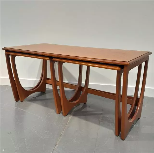 Mid Century G Plan Nesting Tables Teak Set of 3 Danish Retro Coffee Side Tables