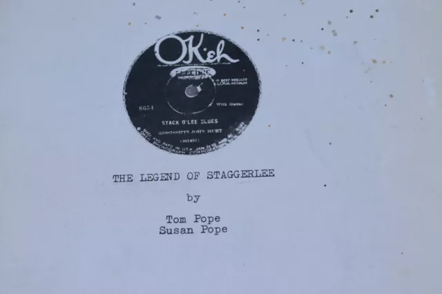 Rare The Legend of Stagger Lee Screenplay Script Tom Pope Rip Off Press Shelton 2